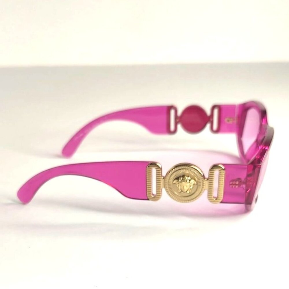 VERSACE Sunglasses VE4361 5334/5 Transparent Fuxia Pink Medusa Biggie Designer - Picture 7 of 16